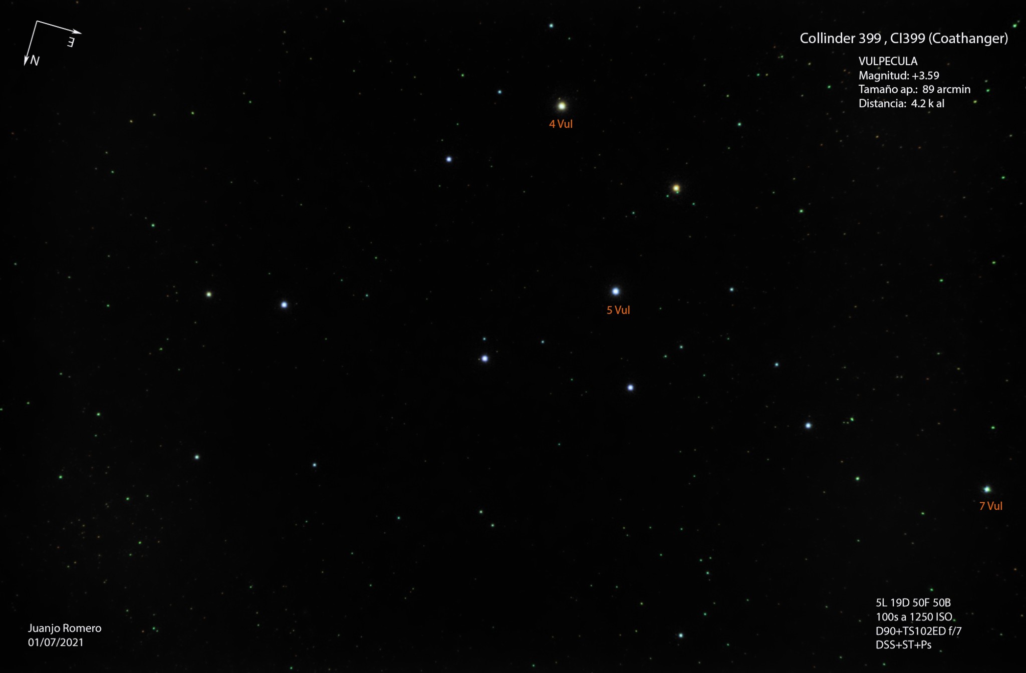 Fotografia astronòmica de Collinder 399 – Cúmul del Penjador