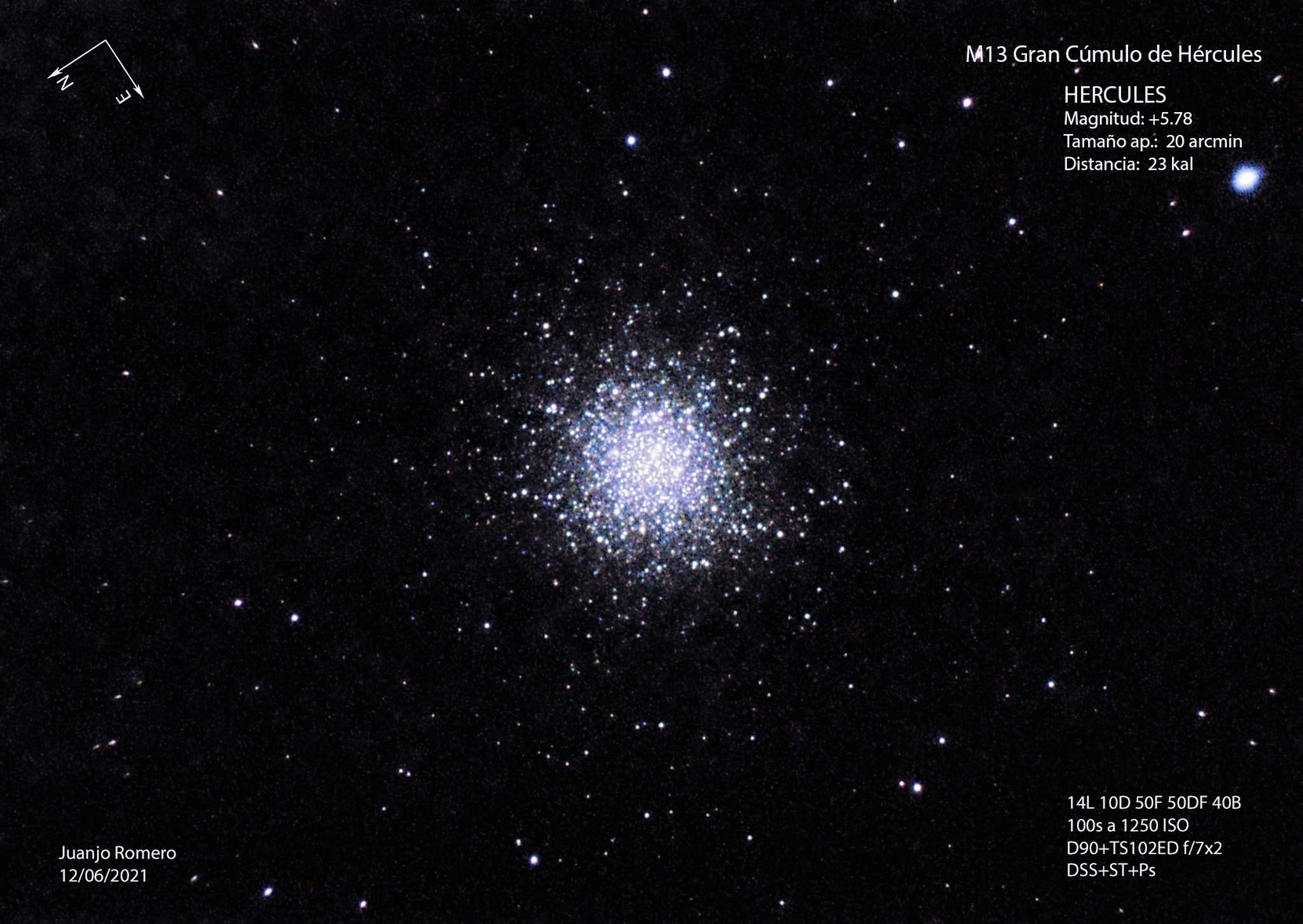 Fotografia astronòmica de M13 – Cúmul Globular d'Hèrcules