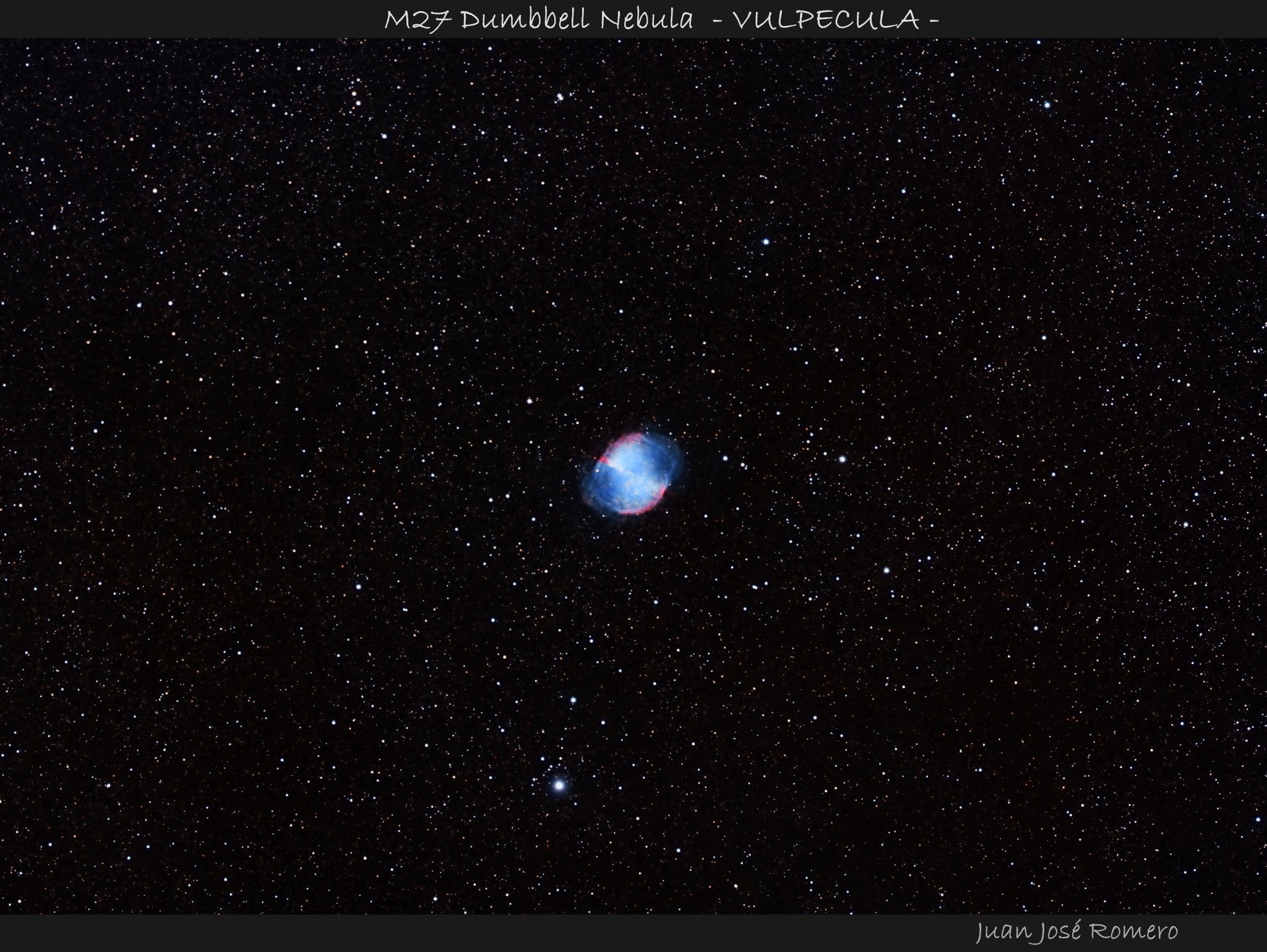 Camp de visió ampli: M27, Nebulosa de la Dumbbell (NGC6853)