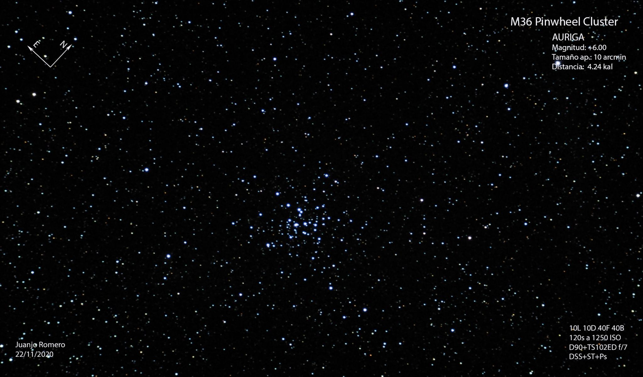 Fotografia astronòmica de M36, Cúmul obert