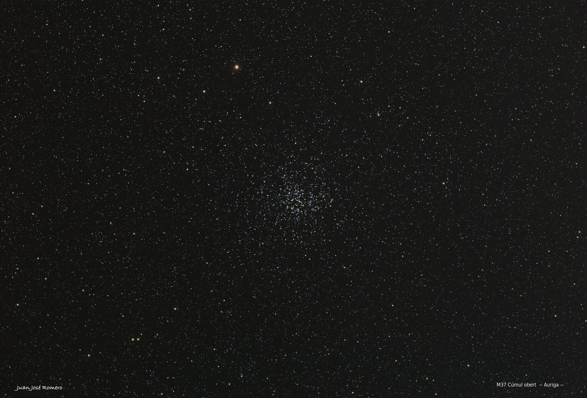 Fotografia astronòmica de M37, Cúmul obert