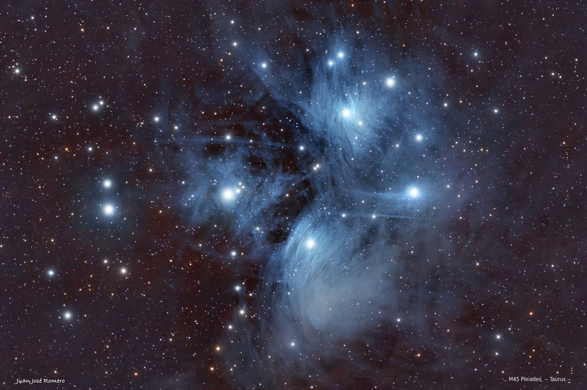 Fotografia astronòmica de M45, Les Plèiades o Set Germanes
