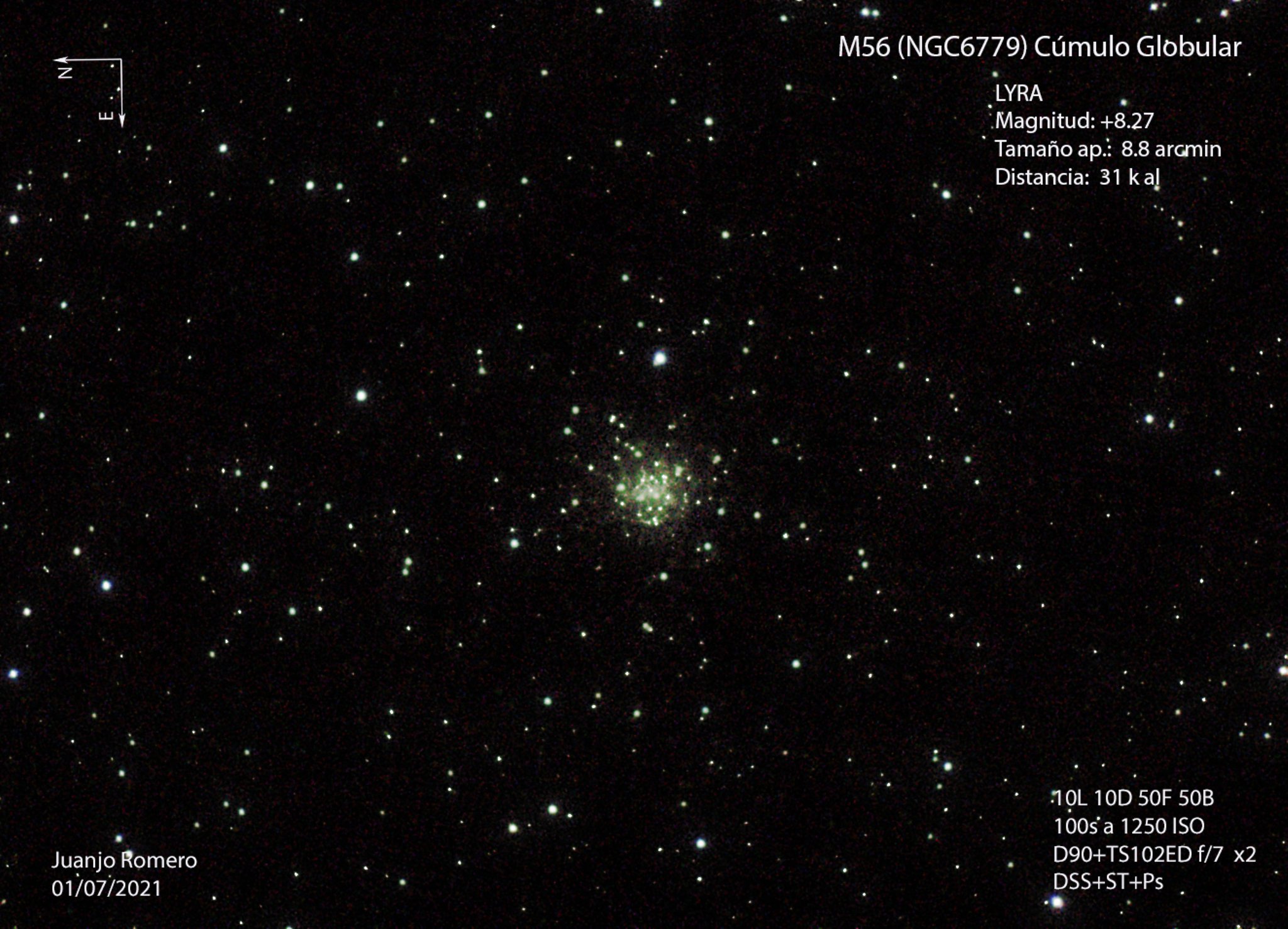 Fotografia astronòmica de M56 – Cúmul Globular