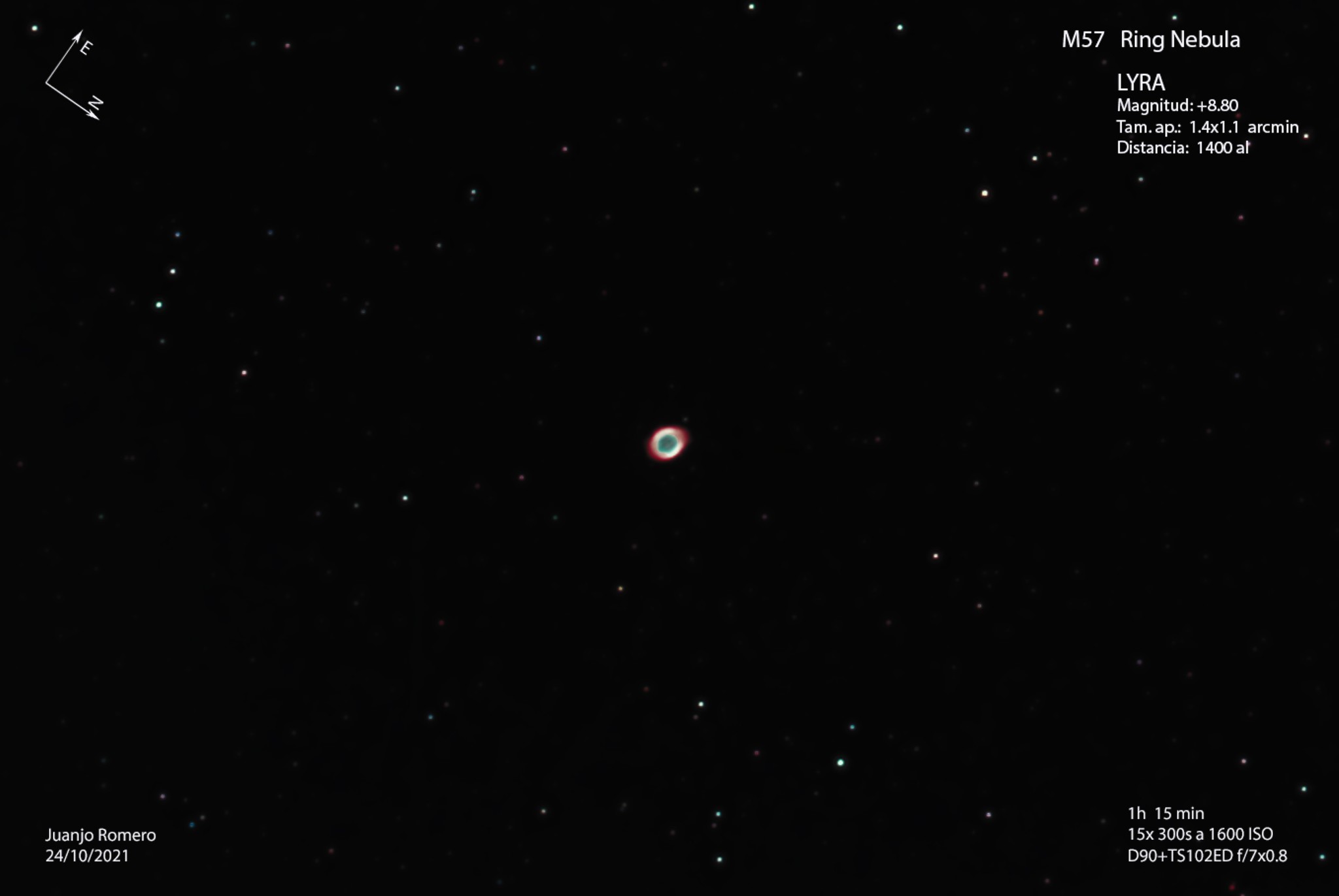 Fotografia astronòmica de M57, Nebulosa de l'Anell (NGC6720)