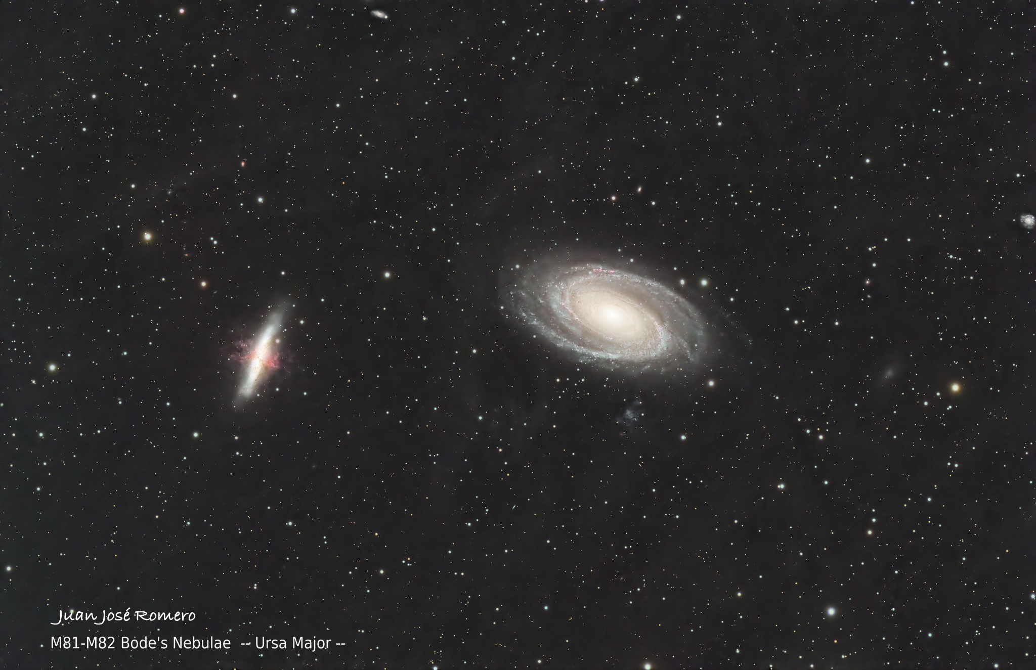 Fotografia astronòmica de M81 (Galàxia de Bode) i M82 (Galàxia del Cigar)