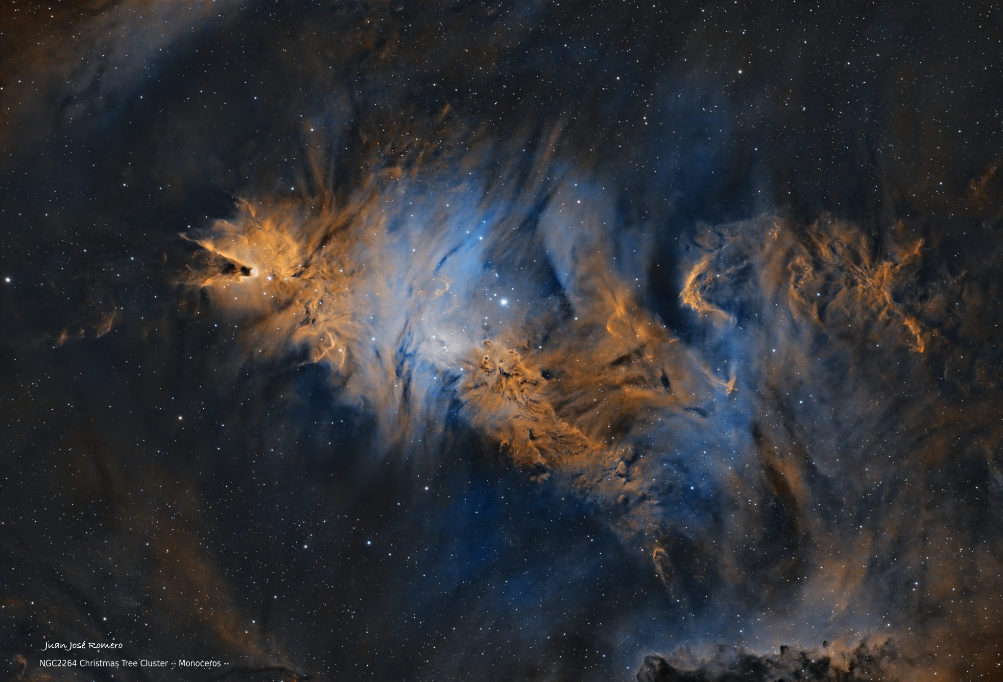 Fotografia astronòmica de NGC2264 – Cúmul de l'Arbre de Nadal i nebulosa del Con