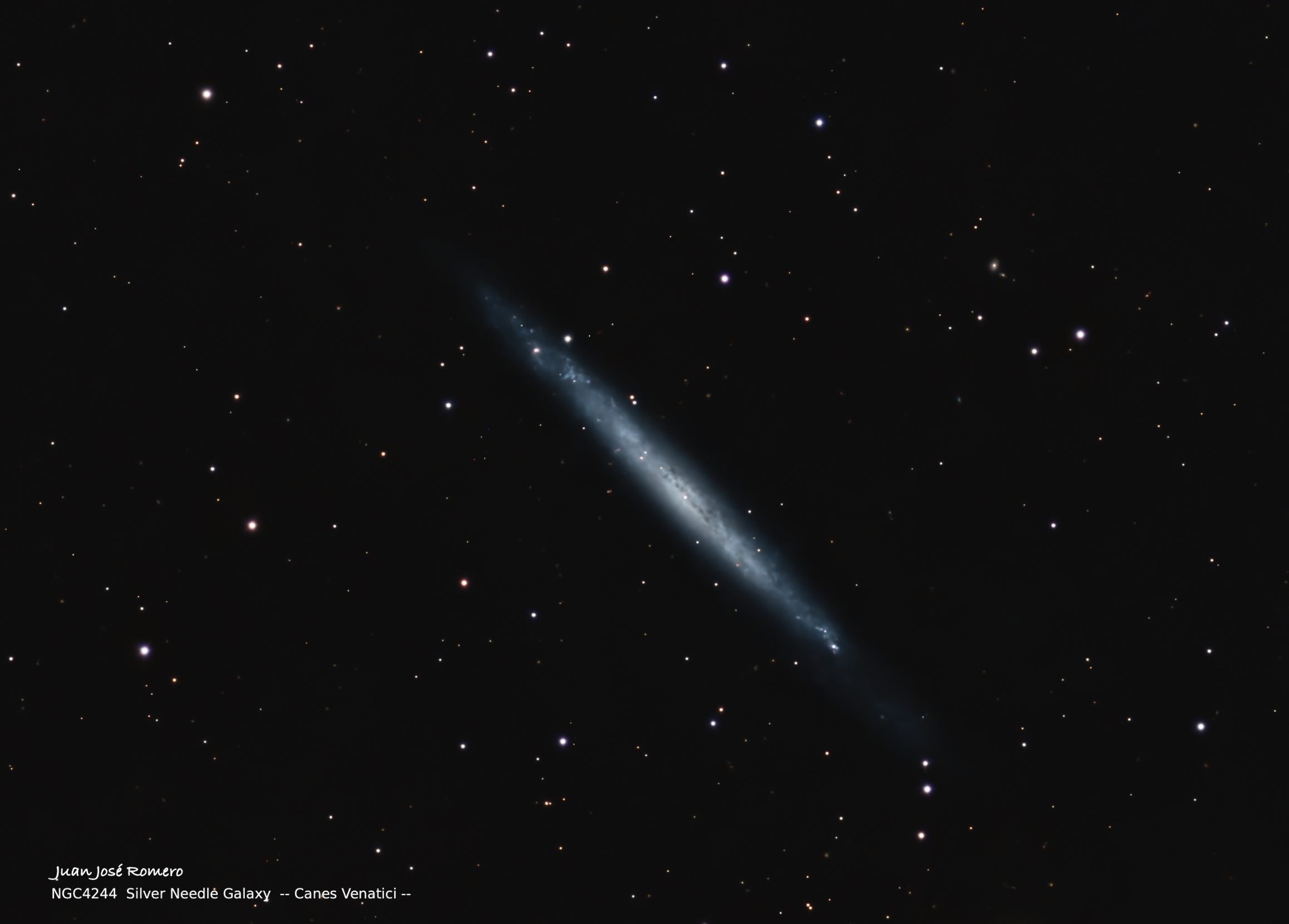 Fotografia astronòmica de NGC4244 – Galàxia de l'Agulla de Plata
