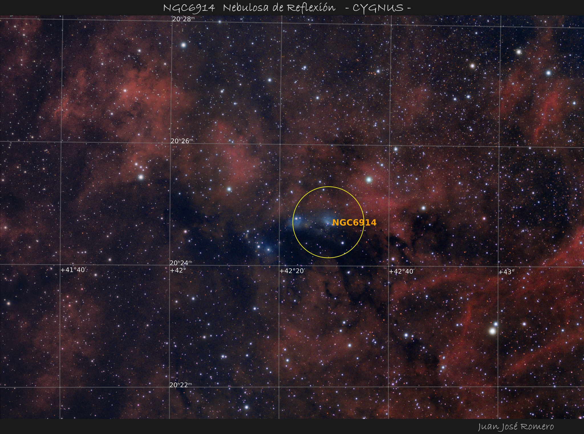 Imatge anotada: NGC 6914 – Nebulosa de reflexió