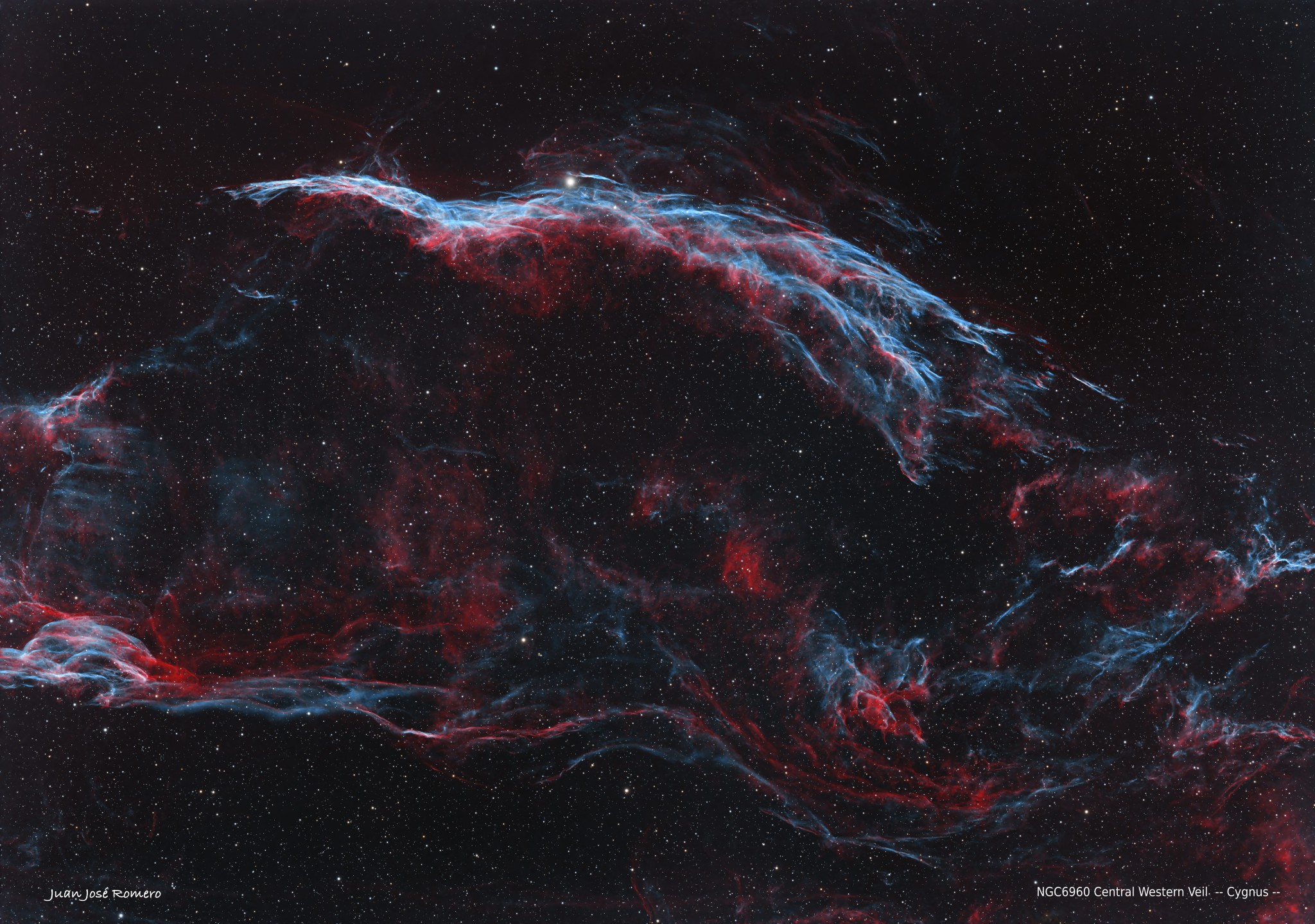Fotografia astronòmica de NGC6960 – Part Central Oest del Vel (Central Western Veil Nebula)