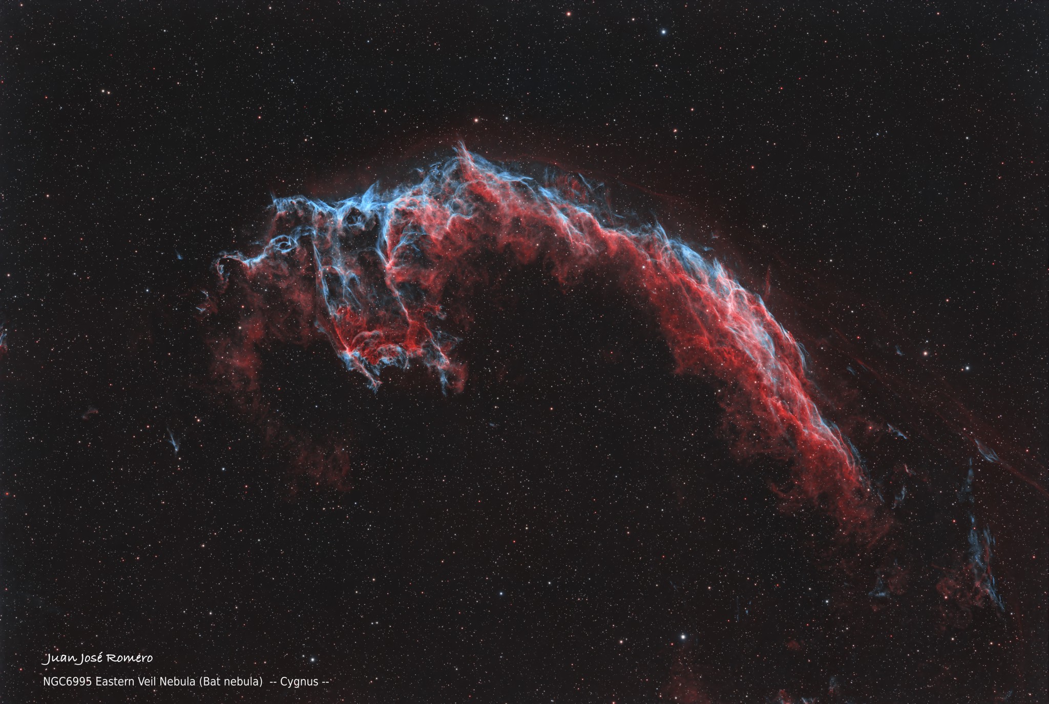Fotografia astronòmica de NGC6995 – Nebulosa del Vel Oriental (Nebulosa del Ratpenat)