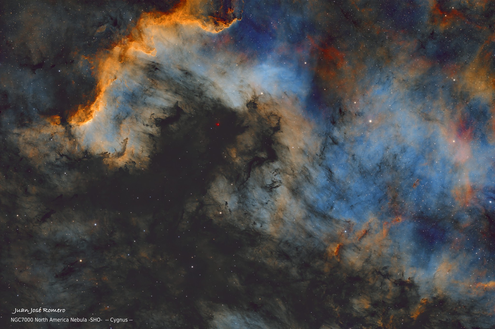 Fotografia astronòmica de NGC7000 – Nebulosa d'Amèrica del Nord (SHO)