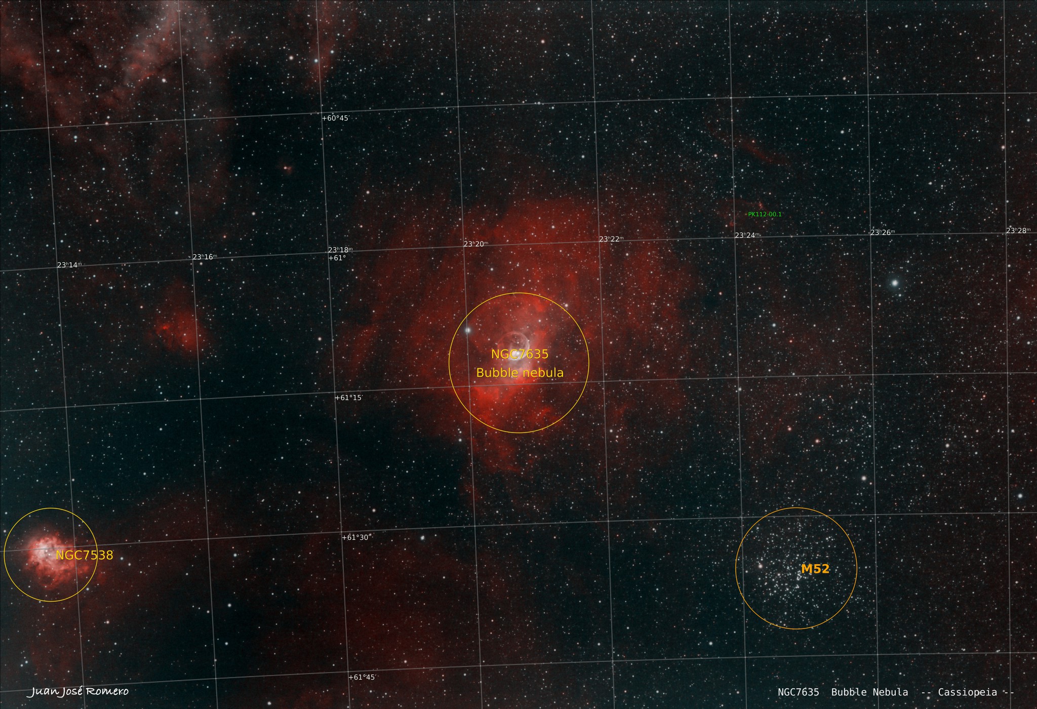Objectes identificats: NGC7635 – Nebulosa de la Bombolla